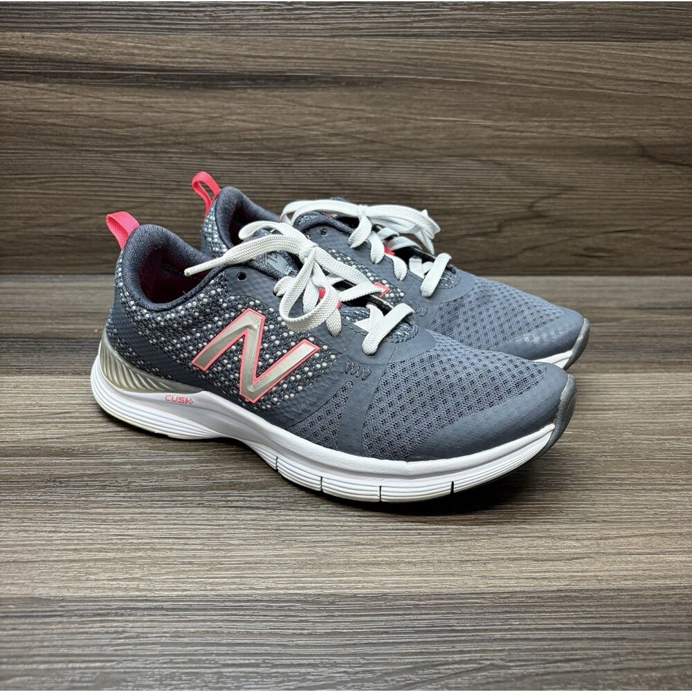 New Balance WX715 Womens 7 Gray Pink CUSH+ Training Walking Shoes Sneakers
